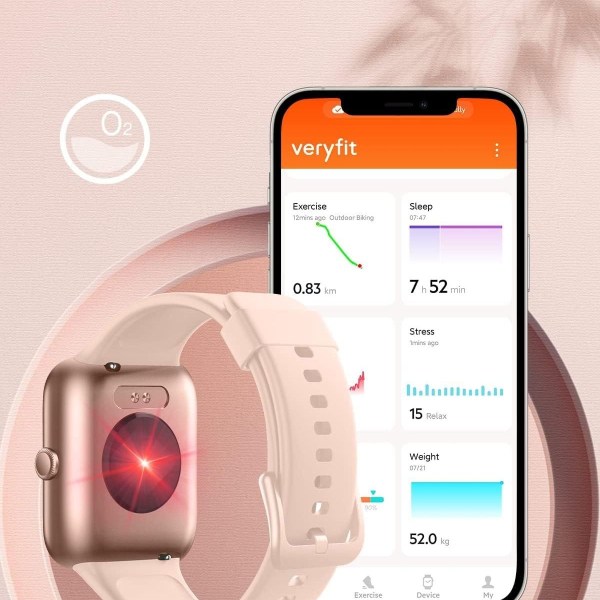 Smartklokke for kvinner, DIY Smart Fitness Tracker Watch Blood Oxygen Heart