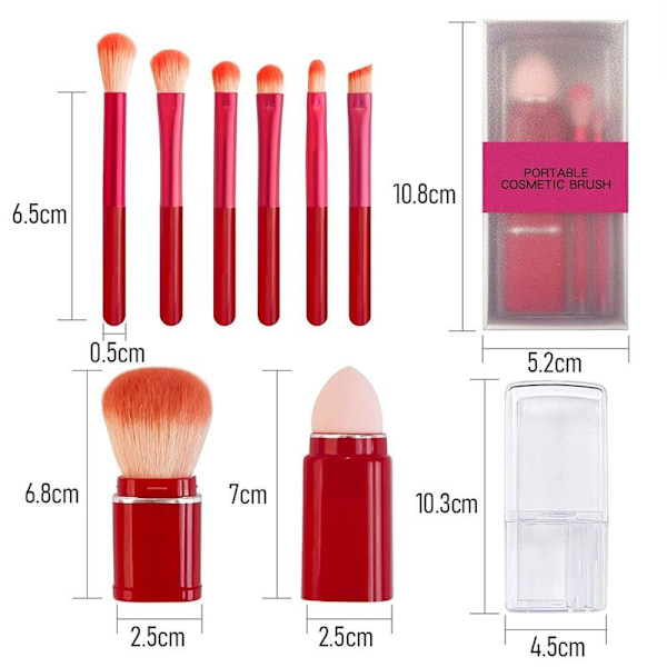 Resväsminskning Makeup Borstar Mini Makeup Borste Set Stil 4