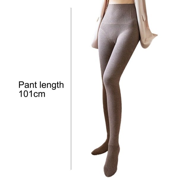 Naisten sukkahousut, joissa korkea lannerusto, paksu print, kahvinruskea - 360 grammaa KLB
