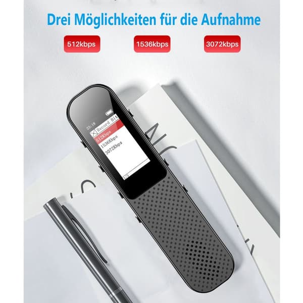 64 GB digital diktafon mini, 3072 Kbps stemmestyrt KLB
