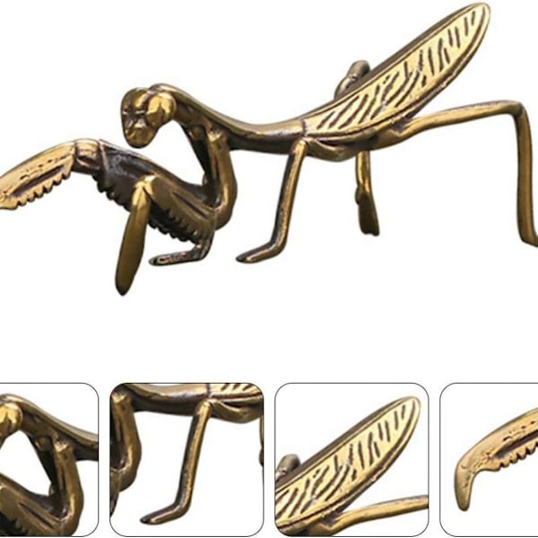Kobber Bedende Mantis Feng Shui Messing Statue Hageskulptur for Hage KLB