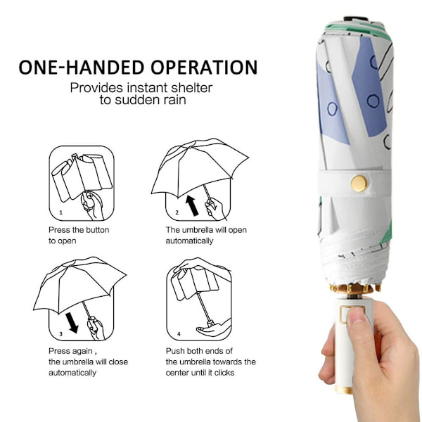 Kreativ forfriskende paraply, automatisk foldning, anti-UV solbeskyttelse KLB