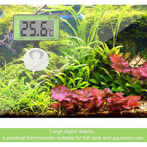 Akvarie Termometer Fisketank Temperaturmåler Verktøy LCD Digital Termometer Digital Display Akvarie Termometer med Sugskopp