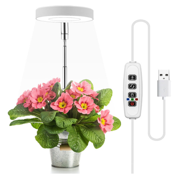 Plantelampe, 48 LED-er Hortikulturell Belysning Vekstlampe med, Plantelampe Vekstlampe med Timing - 3H / 9H / 12H (Gult og Hvitt Lys) KLB