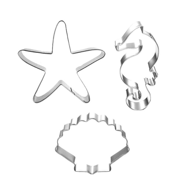 5 set Marine Series Sjöhäst Sjöstjärna Skal Bakform Fondant Kakform