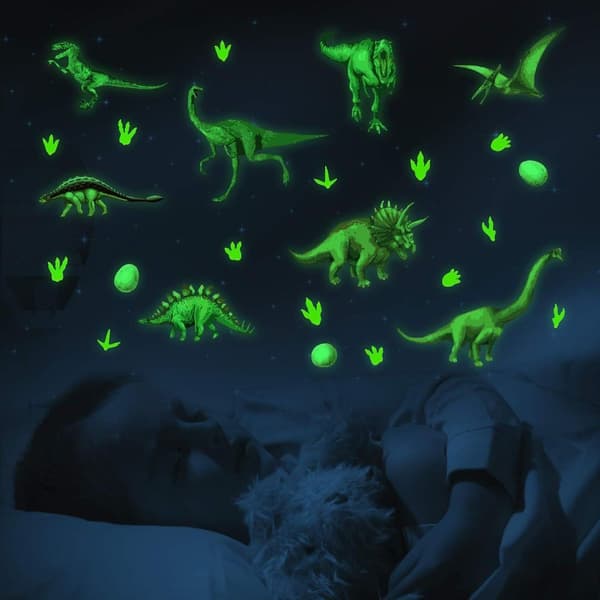 Luminous Dinosaur Wall Sticker för Barn, Dinosaur Wall Sticker för Barn KLB