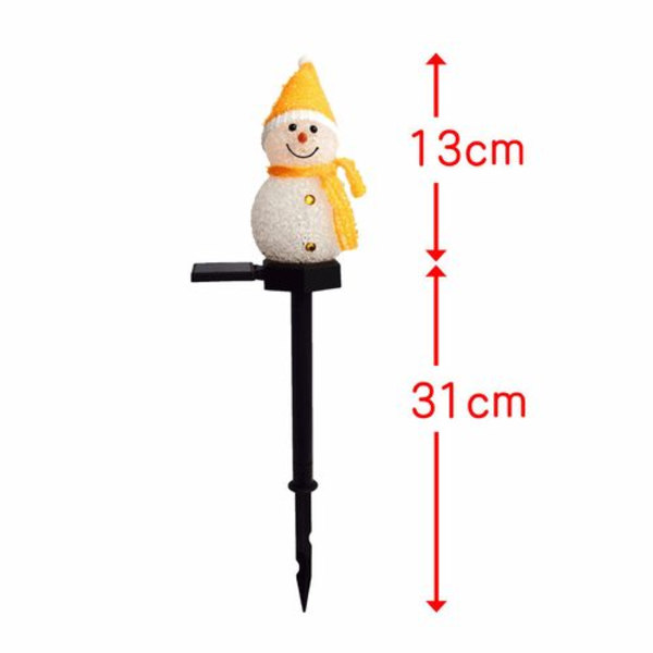 4-pack LED solcellslampor snögubbefigur solcells trädgårdsstake