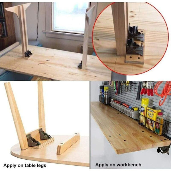 Självspärrning gångjärn, fällbara stödbenbeslag, hörnförstärkning för