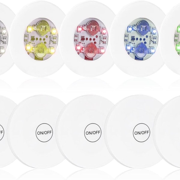 10 kpl LED-baarialuslevyä, LED-tarravalot, LED-pullovalot, KLB