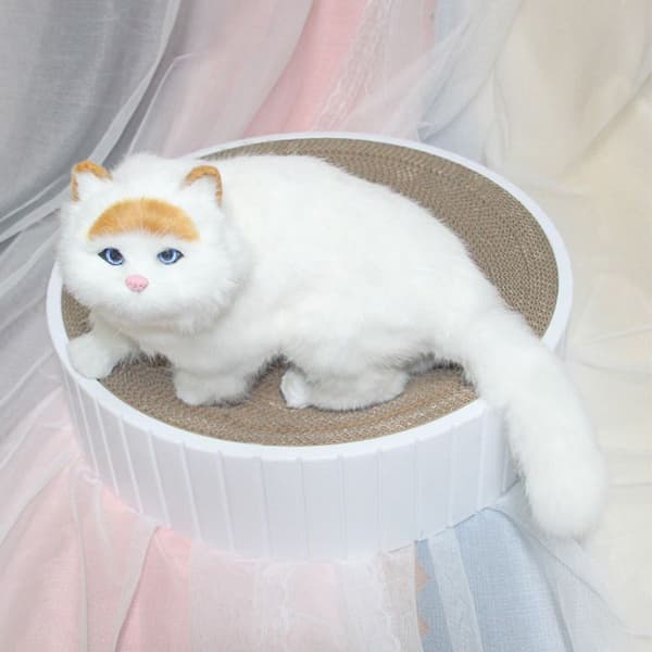 Kattenskraper laget av papp, skrapebrett, katteskrape lounge hvit