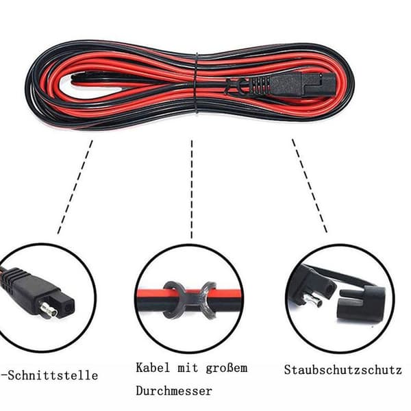 SAE til SAE forlængerkabel hurtigstik 14AWG til