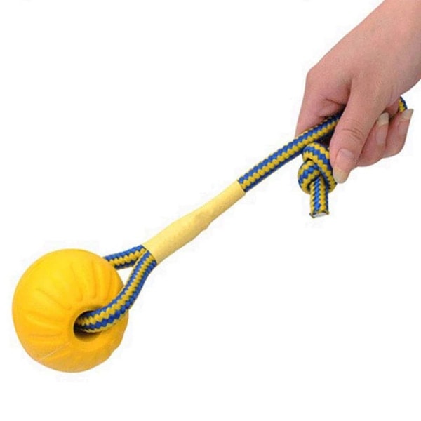 Heitto-pallo koiralle, luonnonkumipallo köydellä, pallo koirille, 9cm KLB