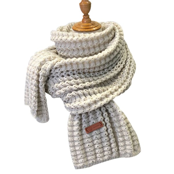 Women's Wool Scarf, Versatile, Dual Use, Autumn/Winter, Beige