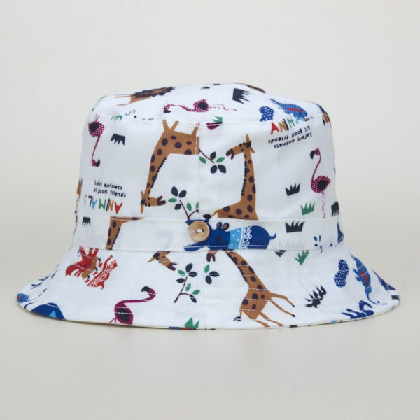 Vit djur bakgrund-Baby flicka barn unisex solhatt hopfällbar anti-uv solskydd strand solhatt kvinna