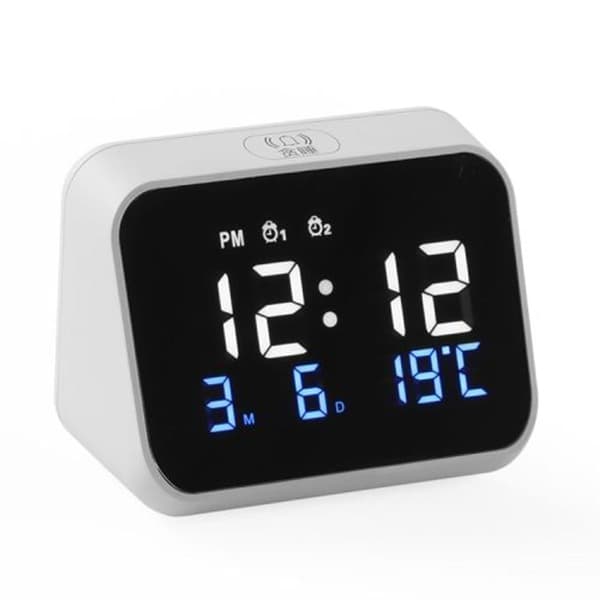 Q5 Multifunktionell elektronisk väckarklocka med LED-display (vit)