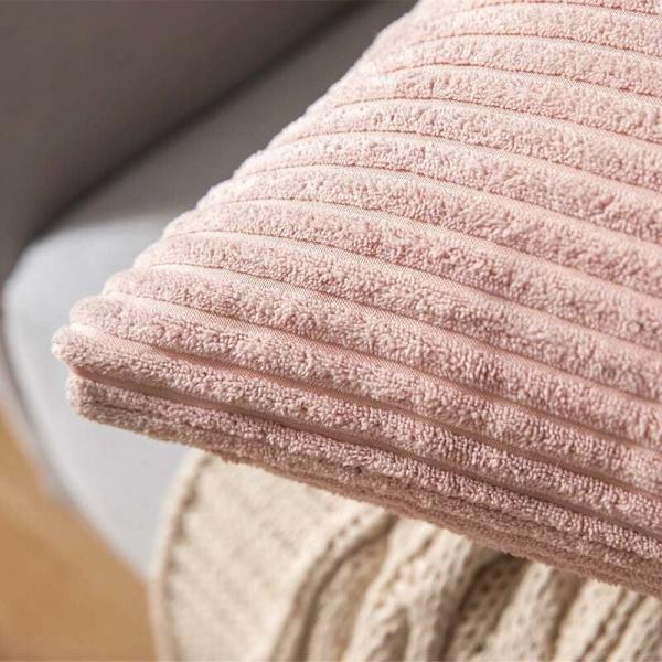 Dekorative kordfløyel putetrekk Sofa Myk dekorativ putevar for hjem Stue Soverom Seng Kontor 45 x 45CM (Rosa×1) KLB