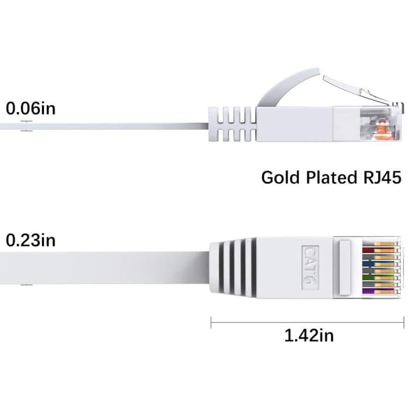 Cat6 Ethernet, Cat-6 fladt RJ45 computer internet LAN 5M