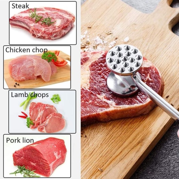 Meat Tenderizer kaksipuolinen lihan pehmennystyökalu, Meat Hammer