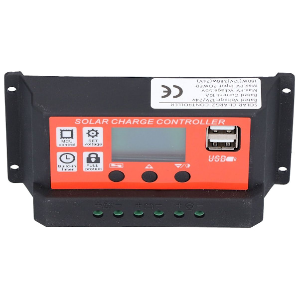 10A 12V/24V PWM LCD Solcellsladdningsregler Regler KLB