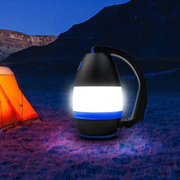 L001 5W USB uppladdningsbar bärbar LED-campinglampa med Power Bank-funktion (blå