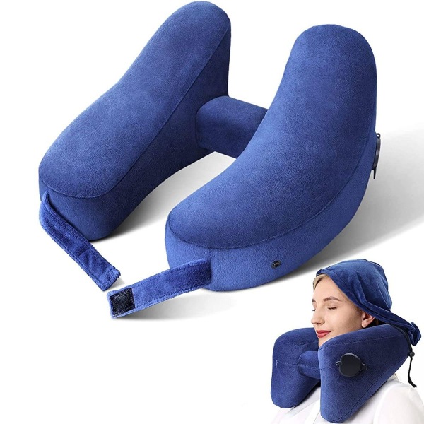 Nakkepude Oppustelig rejsepude støtter komfortabelt hovedet, nakken og