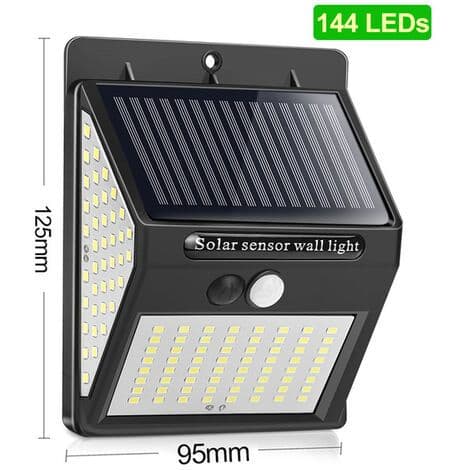 140Leds Solar Vegglampe, 3-Sided LED Lyskilde