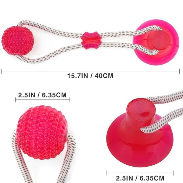 Pet Toy, självspelande gummibollleksak med Rose Red KLB