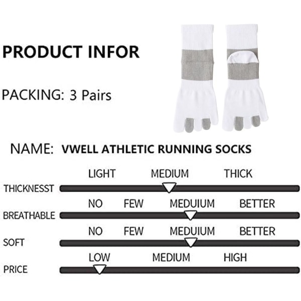 pairs of comfortable pure cotton split toe socks, sport white KLB