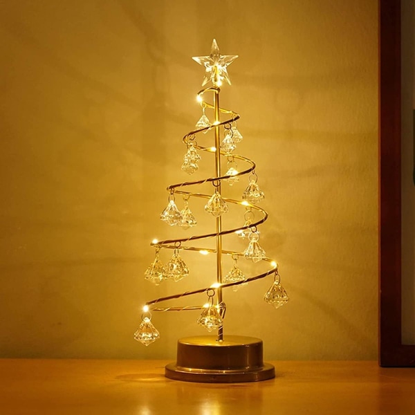 Kristall julgran bordslampa järn konst Spiral dekoration Display KLB