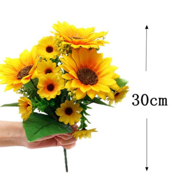 4 Bundter Kunstige Solsikkeblomster Udendørs UV-Resistente Falske