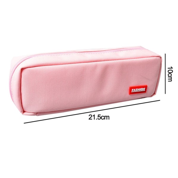 Pencil Case med Bakke Opdelt Bred Åbning Foldbar Pink KLB