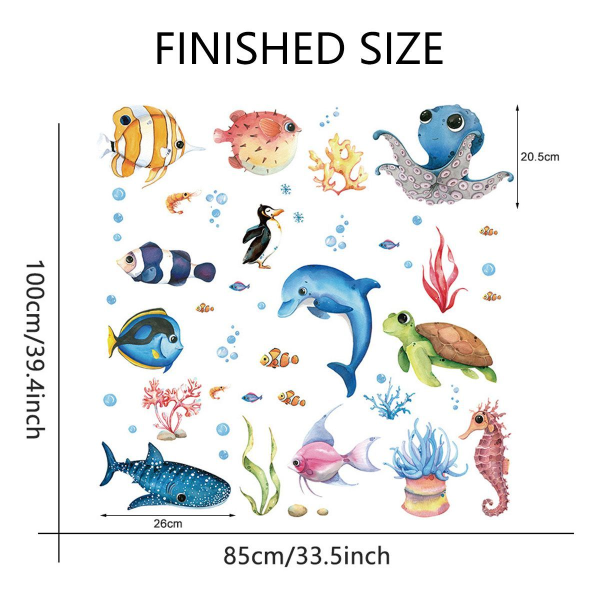 Under The Sea Koristeelliset Kuori ja Tikku Kalan ja O' Seinätarrat KLB