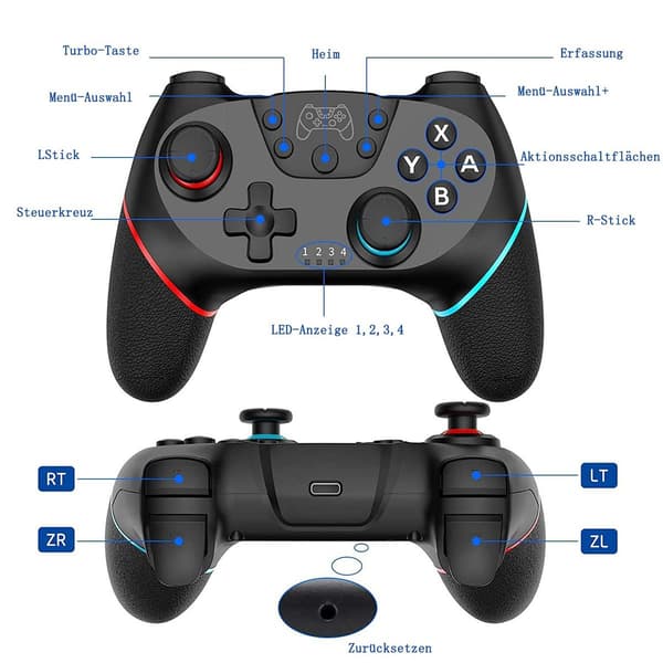 Nintendo Games Switch Controller, Genopladelig Fjernbetjening Trådløs Switch Lite