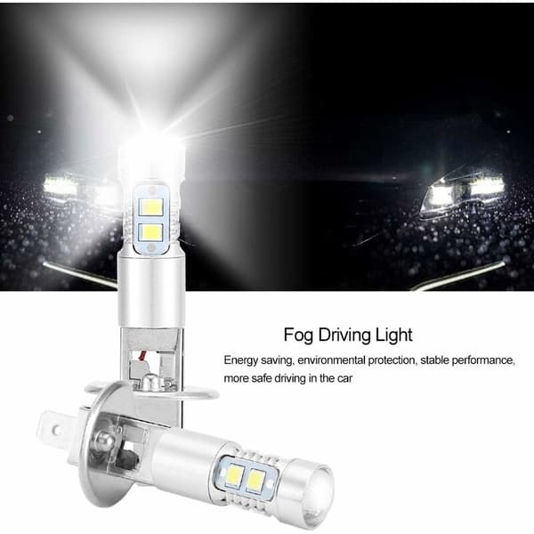 Hodelyspærer, 2x H1 6000K Super White 100W LED Hodelyspæresett Nærlys KLB