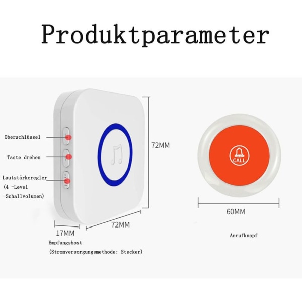 Nødopkald knap til seniorer/seniorer nødopkald/hus nødopkald intern 150M SOS alarm