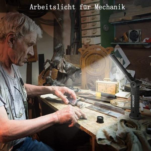 LED arbeidslys, oppladbar lommelykt, verkstedlampe COB