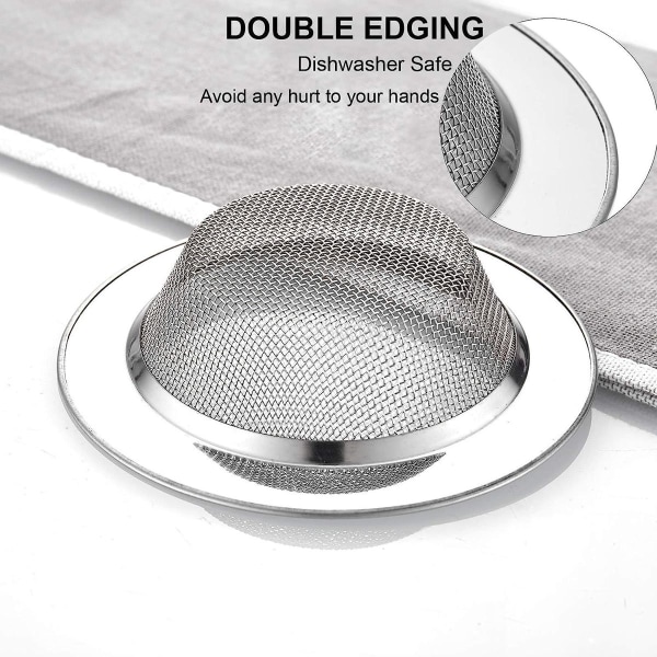 2-pack avloppssil, rostfritt stål, diskhossil, pipfilter, pluggfilter