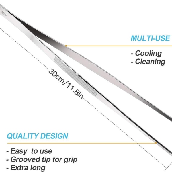 Tång för matlagning av rostfritt stål, kökstänger, pincett i rostfritt stål