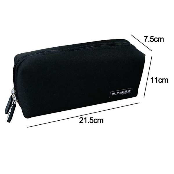 Studerende Stationery Pouch Bag Office Opbevaringsarrangør Mønt sort KLB