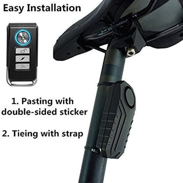 Sykkelalarm, trådløs bilalarm, alarm for sykkel, motorsykkel, bil, scooter, 113dB