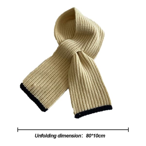 Børnemode Solid Farve Toddler Strikket Halstørklæde Blød Varmt Khaki