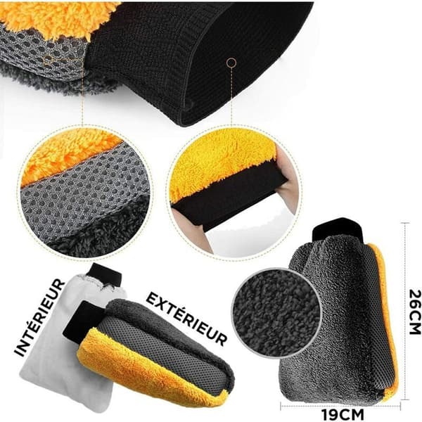 Bilvask Handske - 1 stk Bilvask Svampe Mikrofiber Bil Handske