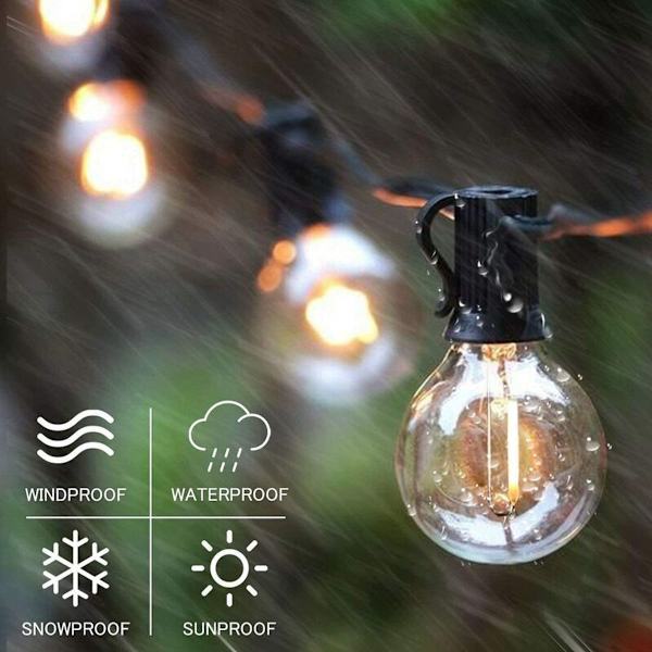 Keijuvalot, G40 ulkokeijuvalot, 15m LED ulko- ja sisäkeijuvalot, lämmin valkoinen