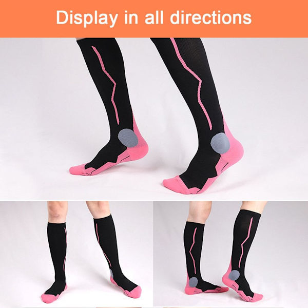 Fitness Tube Kompressionsstrumpor - Utomhus Sport Fitness rosa KLB