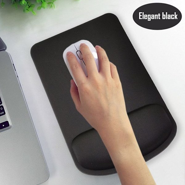 Musematte med håndleddsstøtte, håndlaget ergonomisk musematte svart
