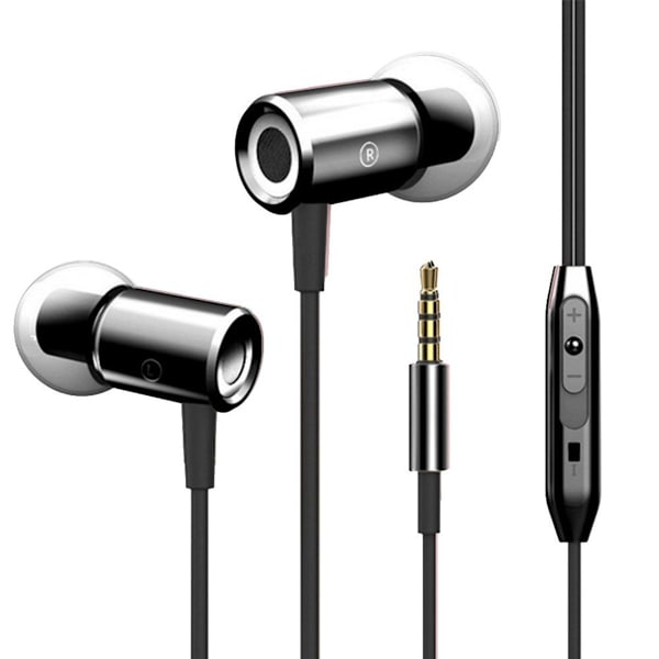 In-ear-hovedtelefoner, støjisolerende øretelefoner, hovedtelefoner, sort