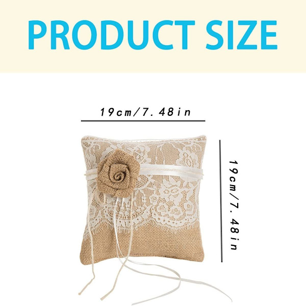 Pellavainen rusettinauharenkaatyyny 19cm