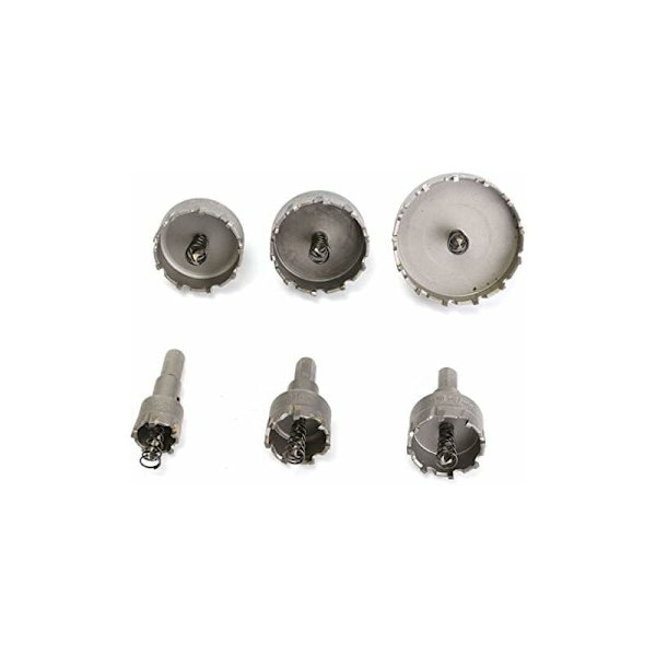 6 kpl HSS TCT -ketjusaha teräporanterät, kovametallinen reikäavain, 22-65 mm KLB
