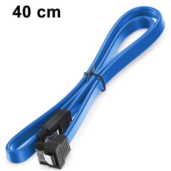 1 x 40 cm SATA III-kabel sæt datakabel 6 Gbit/s blå KLB