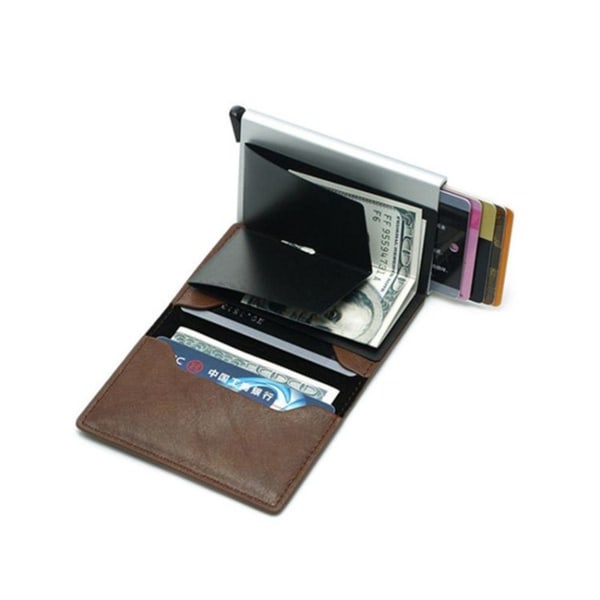 Automatisk korttype, anti-magnetisk, RFID anti-tyveri, retro kortholder, un